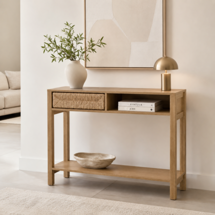 Console Design 1 Tiroir «Bella» 100cm Beige