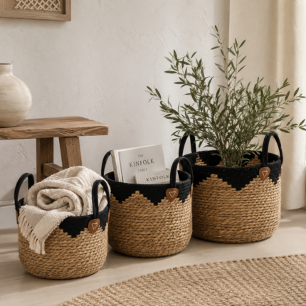 Lot De 3 Paniers "Zanzibar" 35cm Naturel