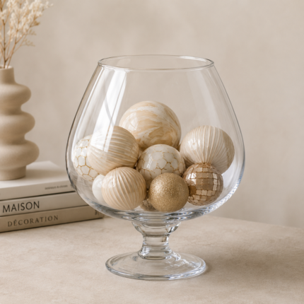 Coupe boule sur pied « Vida » 22cm Transparent