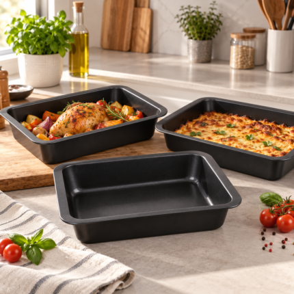 Lot de 3 Plats à Four Antiadhésifs "Chef" 28cm Noir