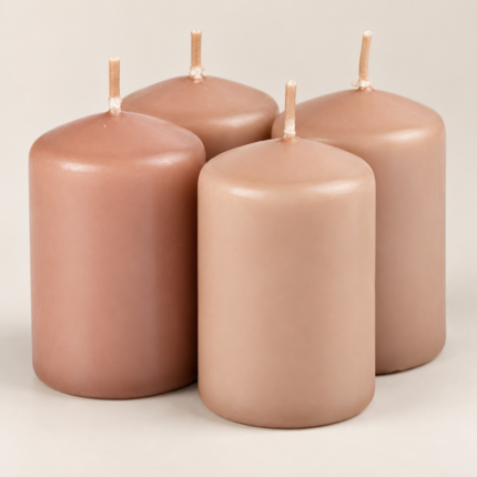 Lot de 4 Bougies Pilier "Essentiel" 6cm Opium