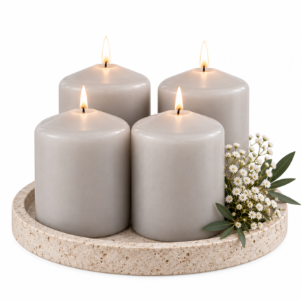 Lot de 4 Bougies Pilier "Essentiel" 6cm Musc