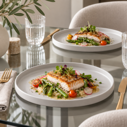 Assiette Plate en Grès "Platon" 26cm Gris clair